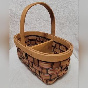 Vintage 2 Sided Wooden Basket